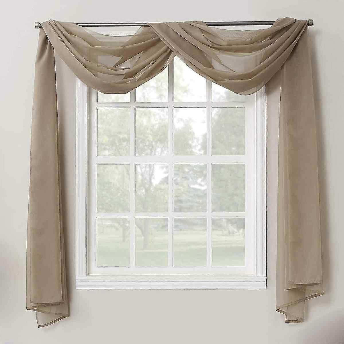 Sheer Voile Window Scarf Valance Lightweight Soft Light-Diffusing Elegant