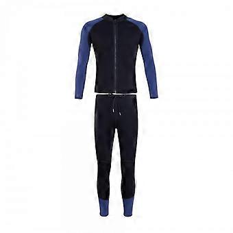 Traje de neopreno de 3 mm para adultos, compuesto por dos piezas: camiseta de manga larga y pantalón. Ideal para snorkel, surf, natación y con protección térmica resistente a los rayos UV.