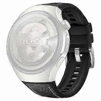 Leather and Silicone Replacement Wristband Compatible with 46mm Watch 5