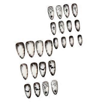 24pcs Glossy Resin French Press On Nails
