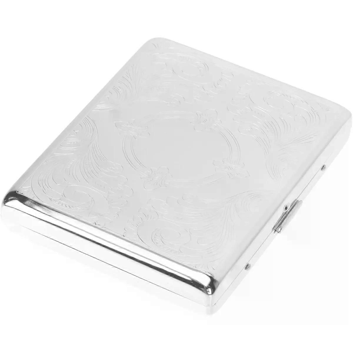 Stainless Steel Automatic Opening 20 Pack Cigarette Case Silver