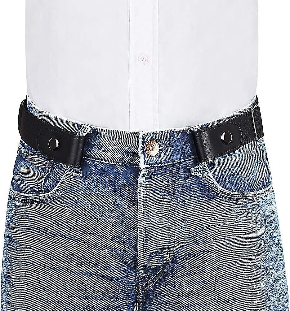 Belt Invisible Elastic Belt Without Buckle Belt For Women Men Jeans Pants Black