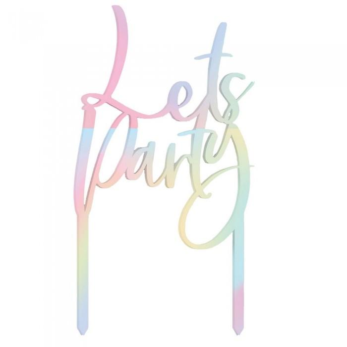 Amscan lässt Party Iridescent Acryl Cake Topper