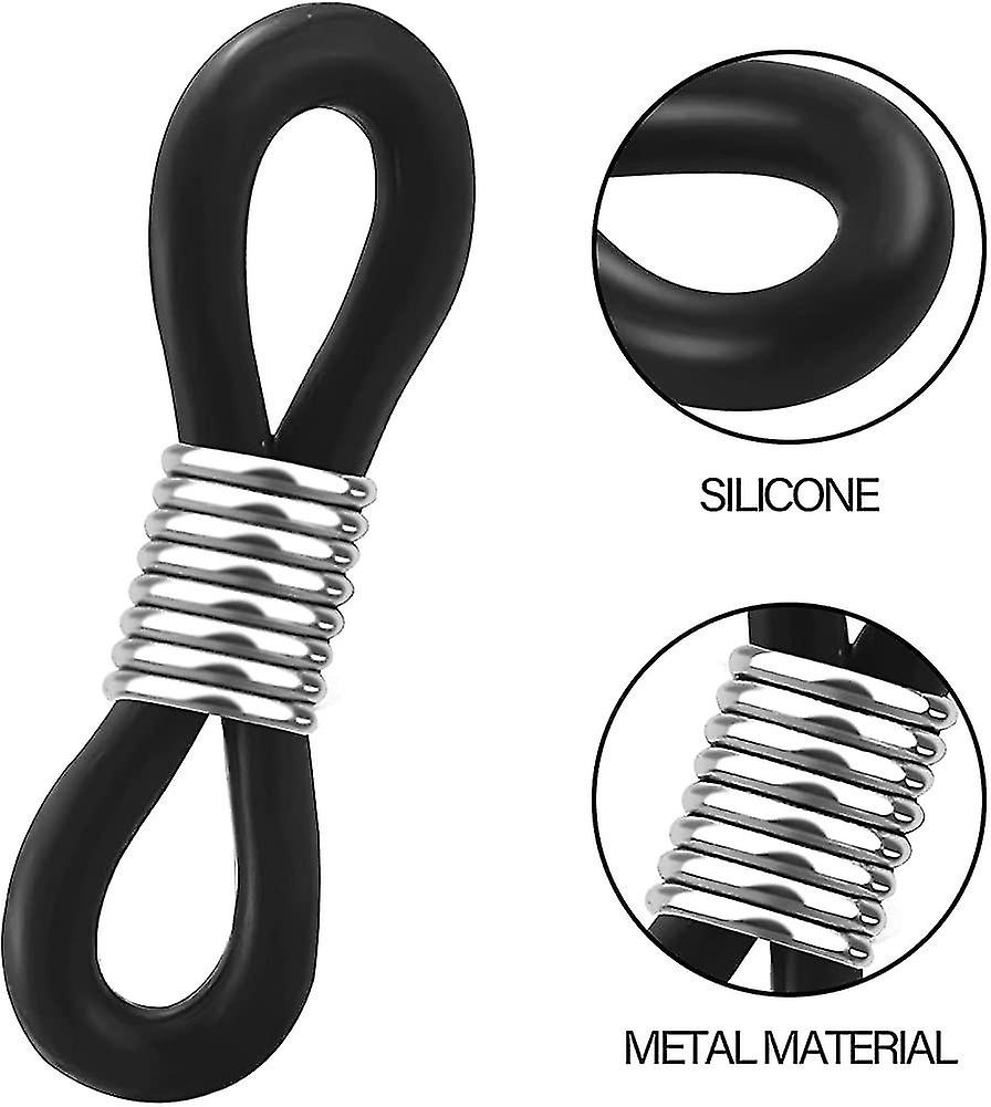 40pcs Holder Chain Glasses Ends Spectacle Chain Strap Loop Ends Of Glass Cord Ends Of Eyeglass Chain Holder Silicone Lanyard Strap Tw
