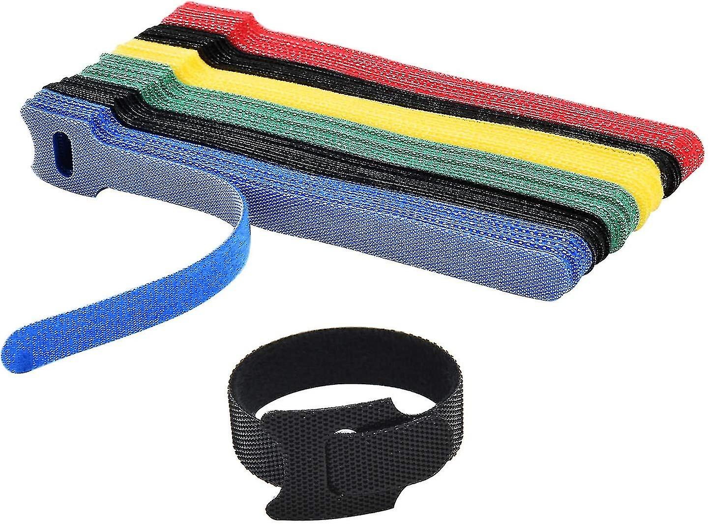 60pcs Fastening Cable Ties Reusable, Premium 6-inch Adjustable Cord Ties, Microfiber Cloth Cable, Reusable (assorted Colors)