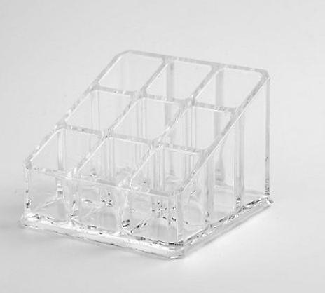 Clear Acrylic 9 Lipstick Holder Display Cosmetic Organizer Makeup Case Storage