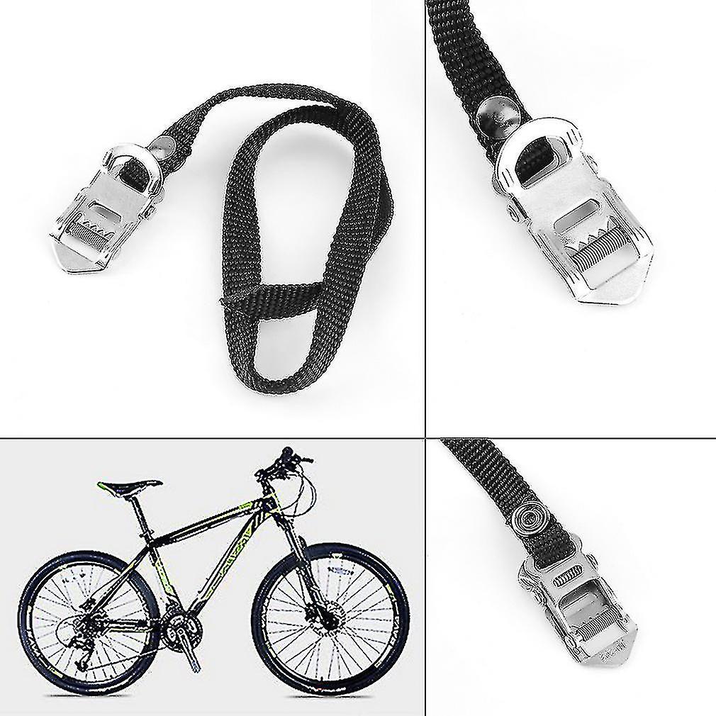 Road/mountain Bike Pedal Replacement Cycle Black Nylon Security Toe Straps