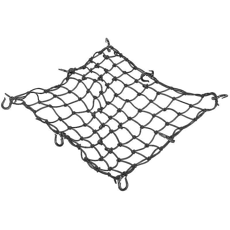 50X0.3cm Black Vehicle Headrest Hangers & Hooks 1 Set Of Car Cargo Net With Six Hooks Durable Motorc