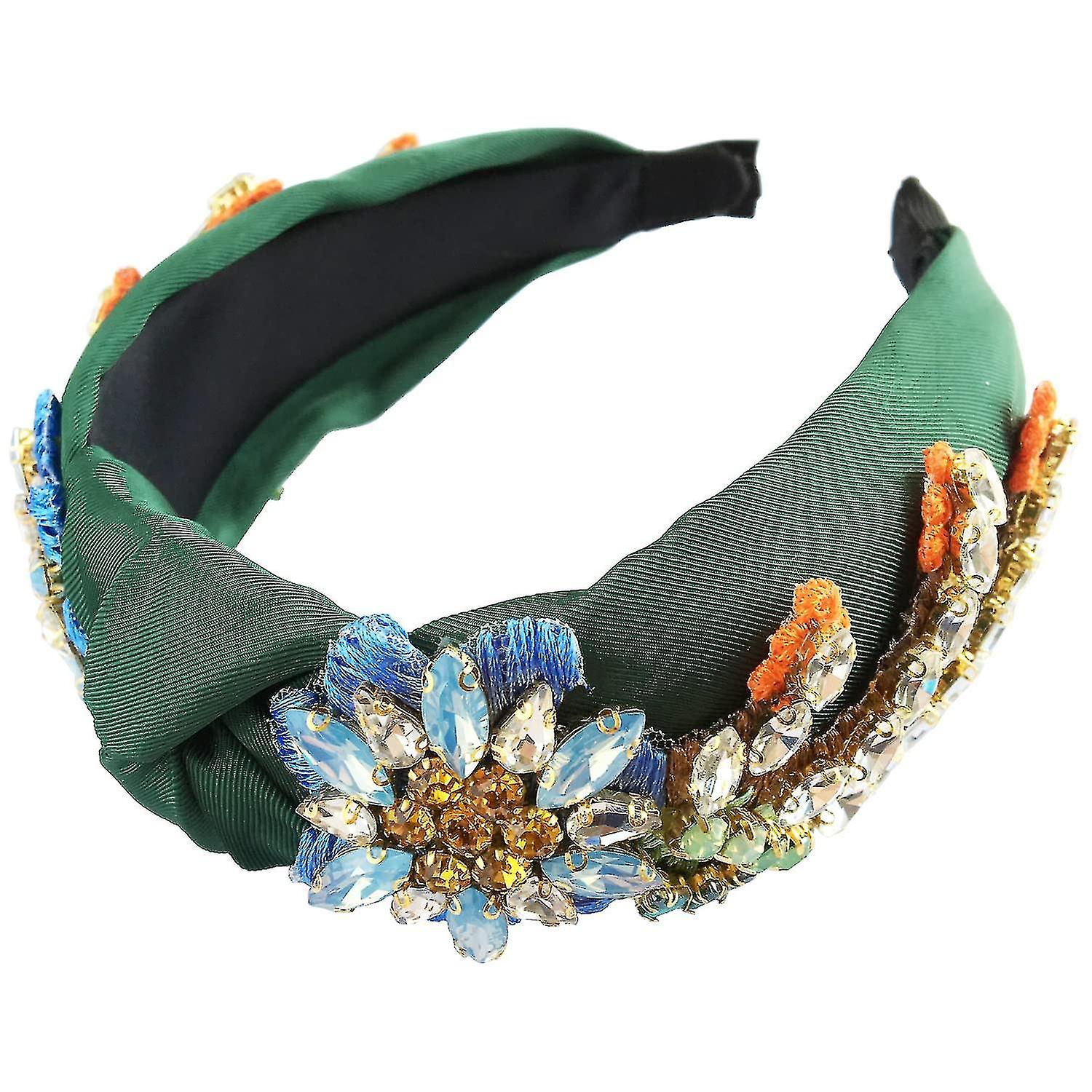 Baroque Rhinestone Crystal Headbands For Women Embroidered Hair Band Exquisite Hairband Women's Hair Accessories Hair Hoop Available In 5 Colors (beig