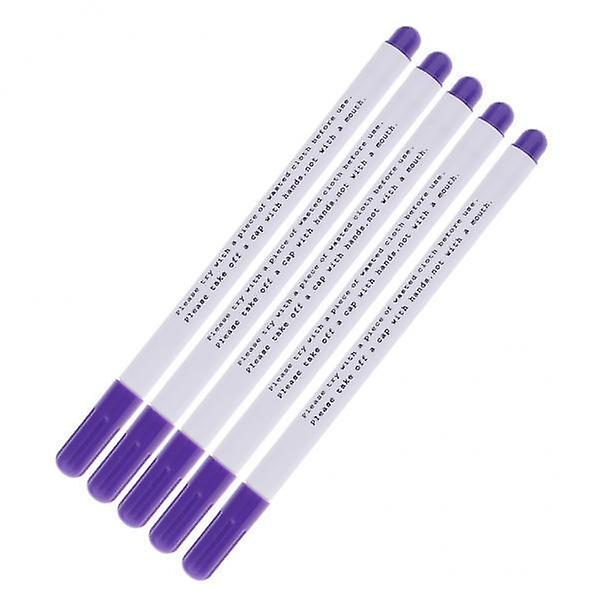 8x5 Pieces Water Erasable Pen Tailor Vanishing Marker Water Soluble Pen Purple
