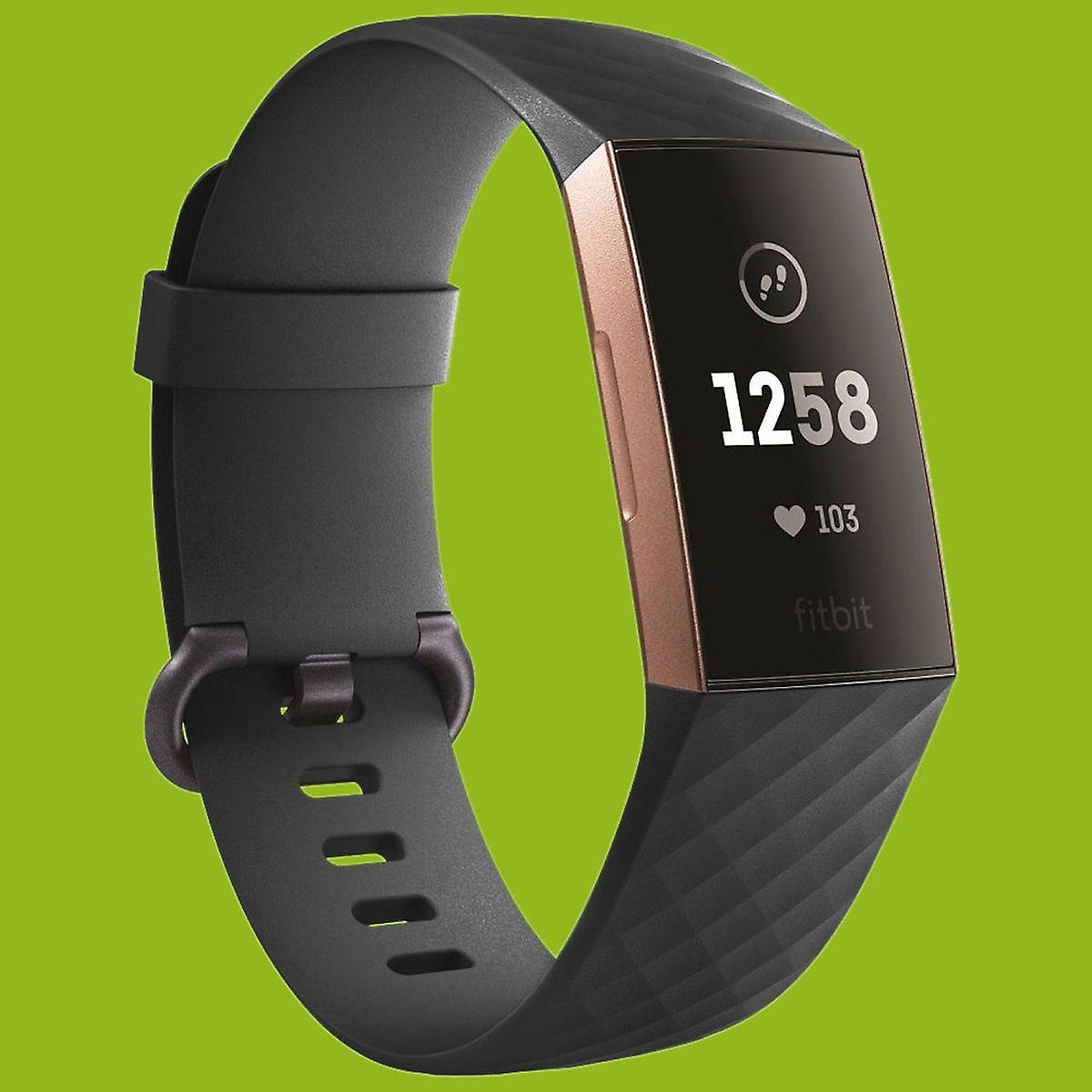 For Fitbit Charge 3 / 4 Plastic / Silicone Bracelet for Men / Size L Black Watch 