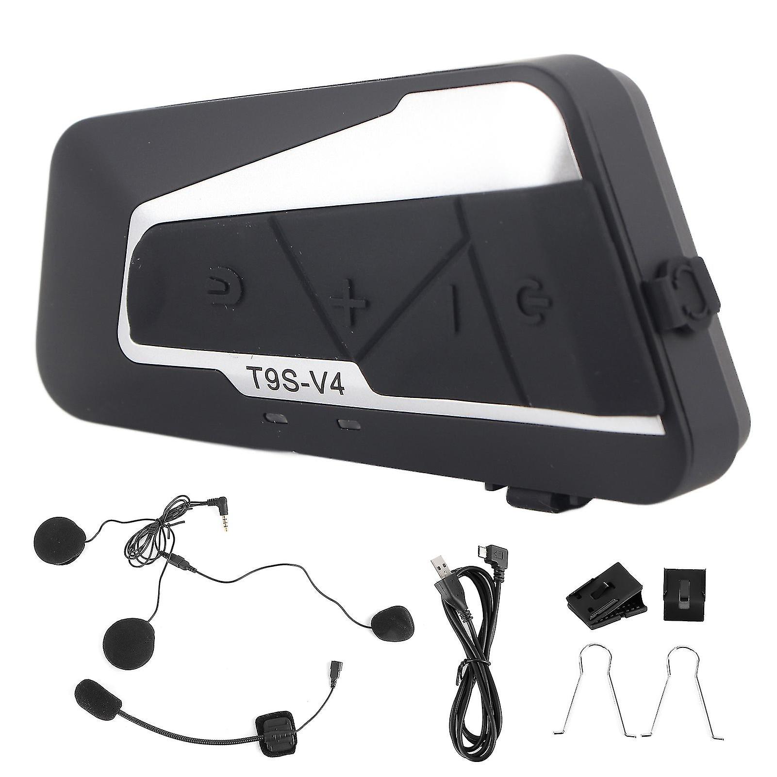 Motorcycle Helmet Intercom Bluetooth Headset Ipx6 Waterproof 4 Sets Group Chat T9sv4