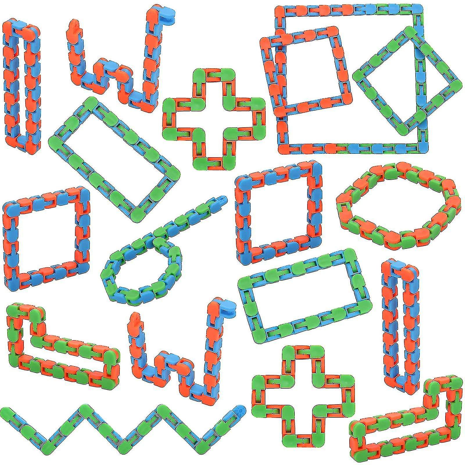 18 Pack 24 Links Snake Puzzles For Stress Relief Random Color