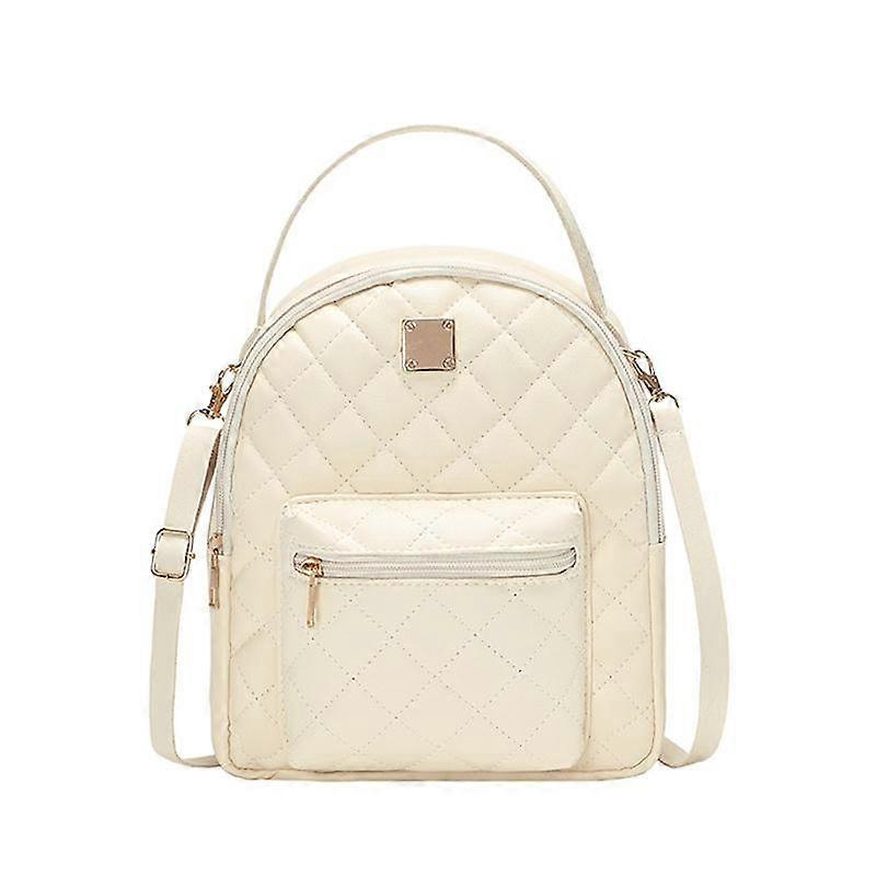 Ladies Diamond Mesh Leather Small Backpack