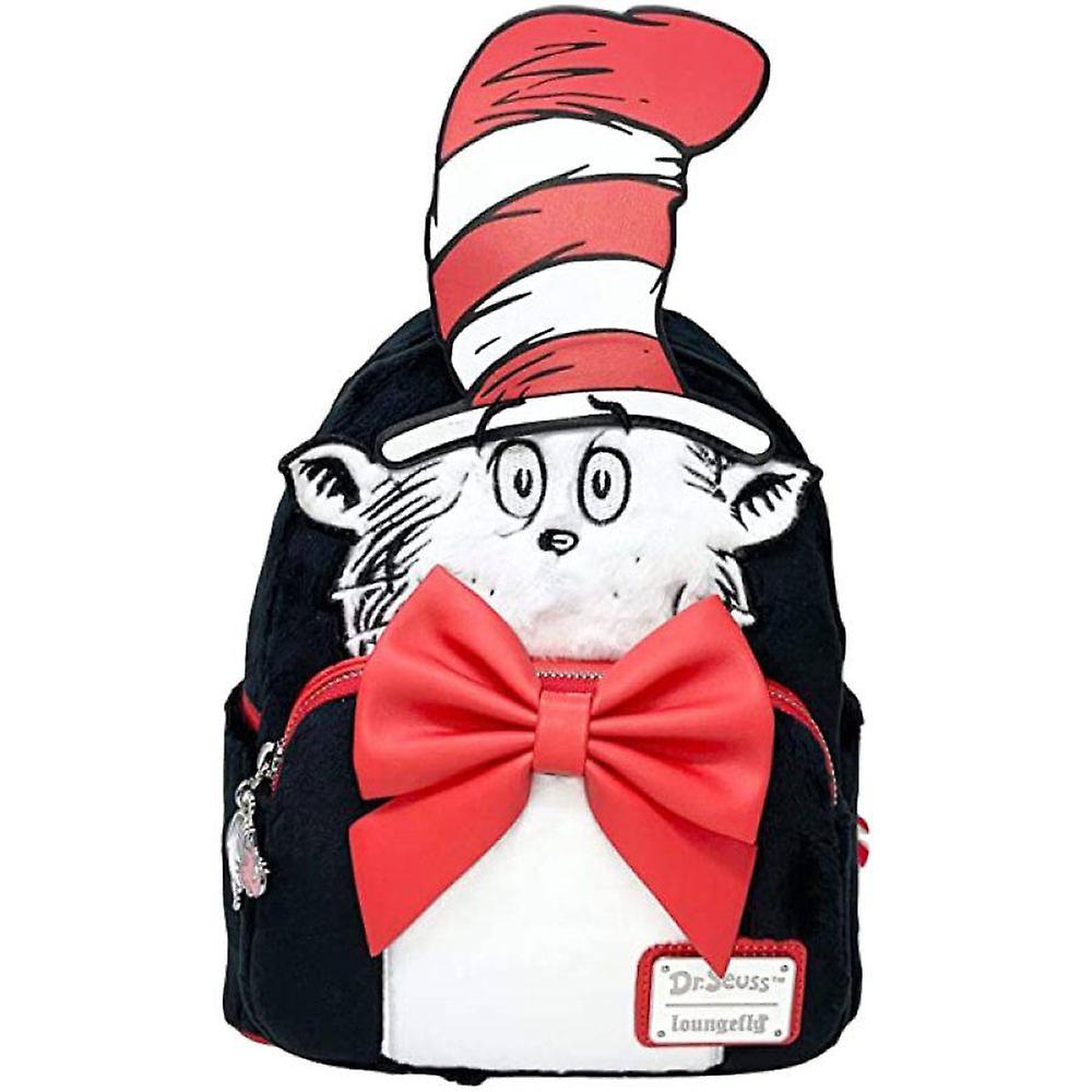 Officially Licensed Loungefly Dr Seuss Cat in the Hat Faux Fur Cosplay Backpack