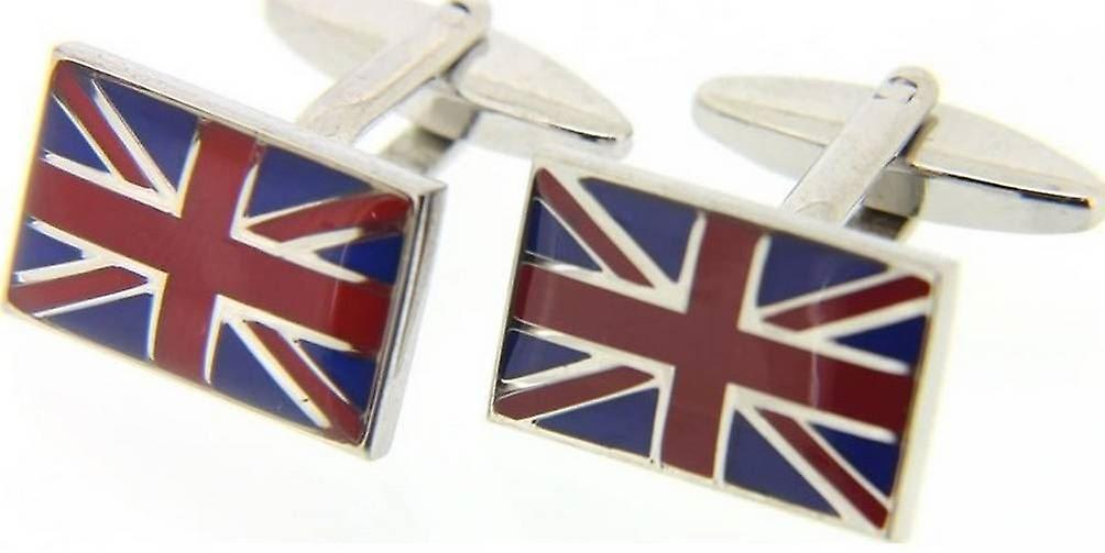 David Van Hagen Enamel Union Jack Cufflinks - Blue/Red/White