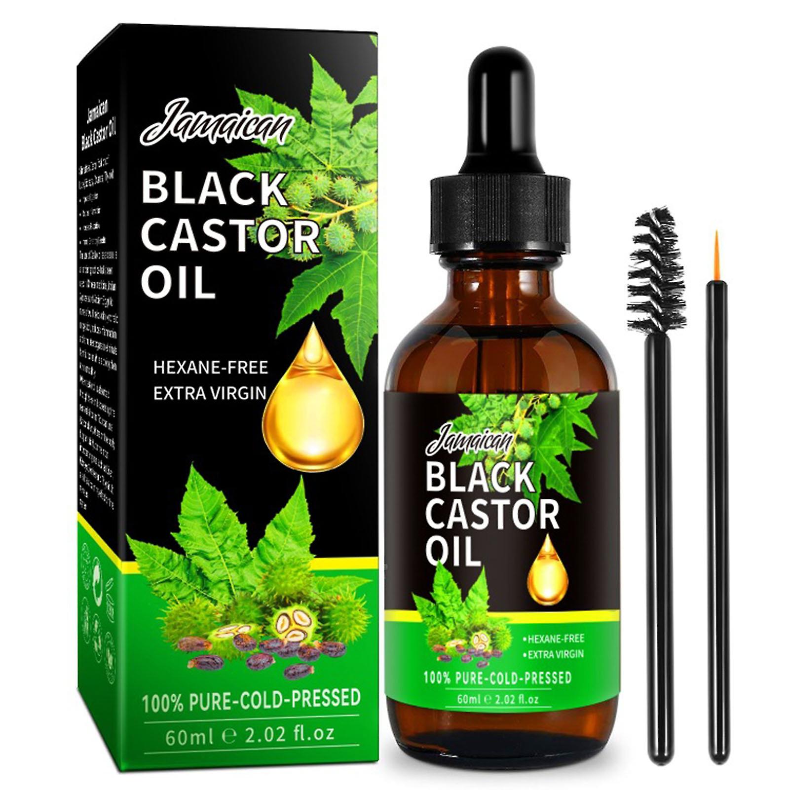 60ML Black Castor Scalp Caring Oil Improve Dryness Spliting Hair pour un usage quotidien