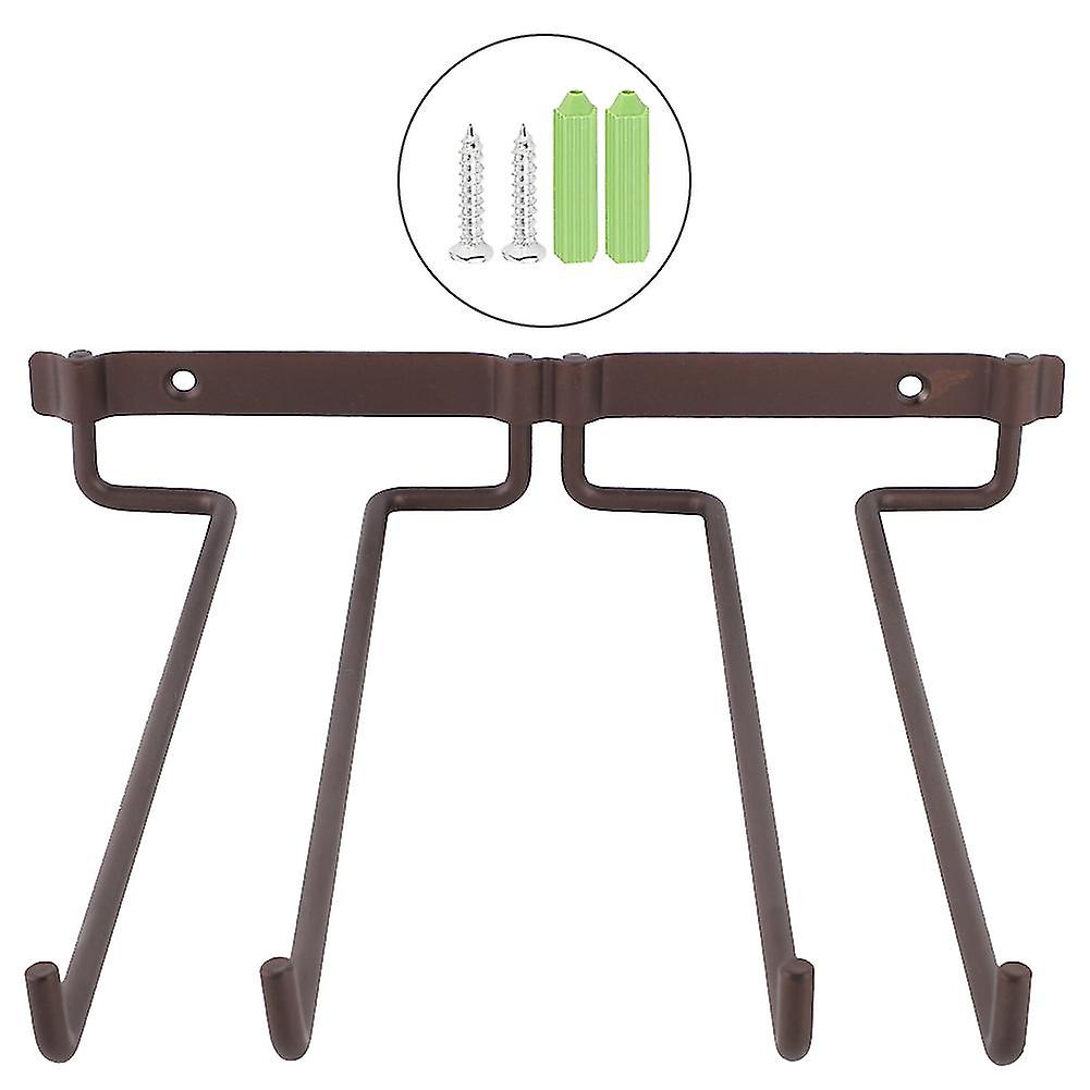 Metal Hanging Wine Cup Holder for Bar, Double Stem Inverted Glass Bottle Rack