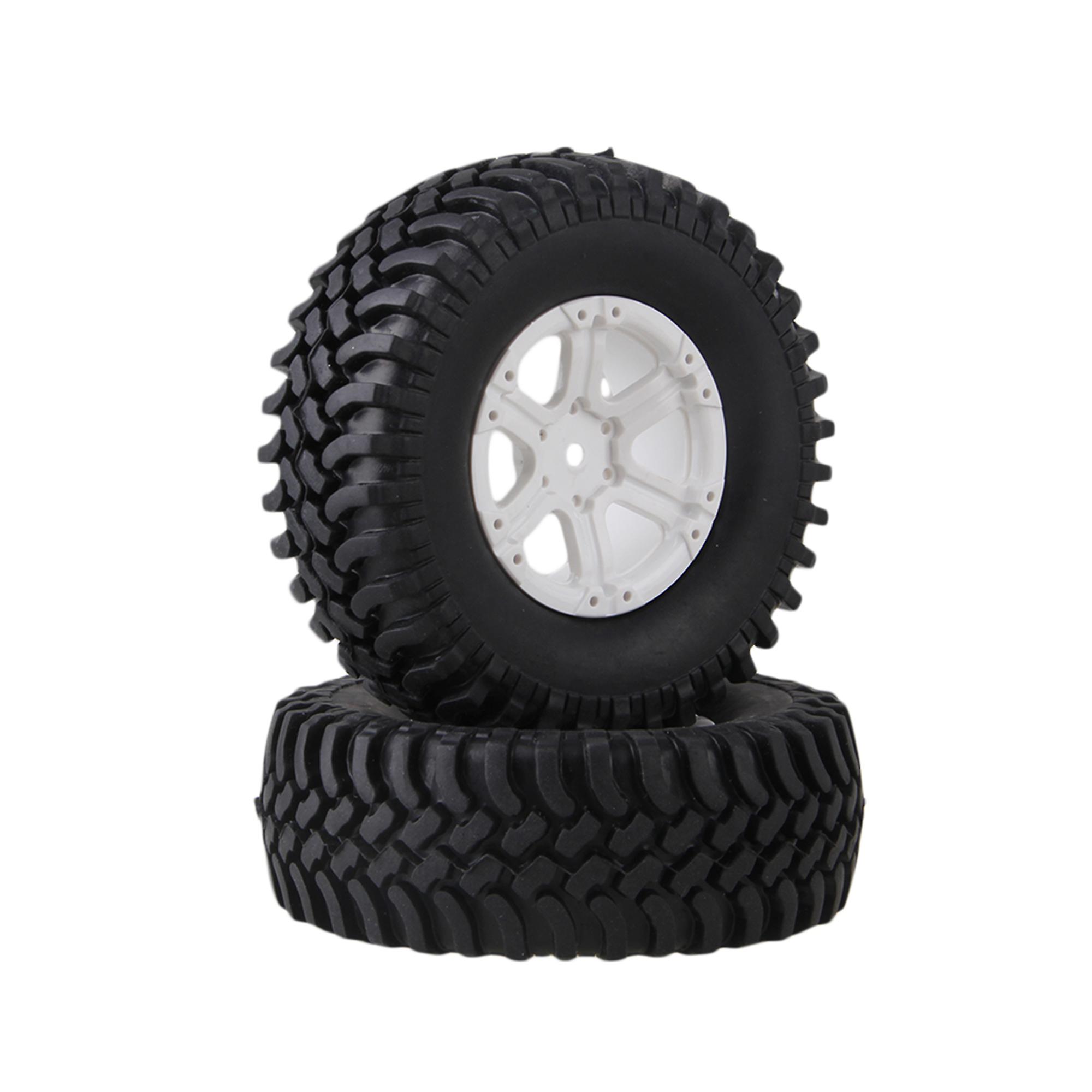 4x Black 100mm OD Rubber Tyre+ Wheel Rim for RC1:10 Rock Crawler