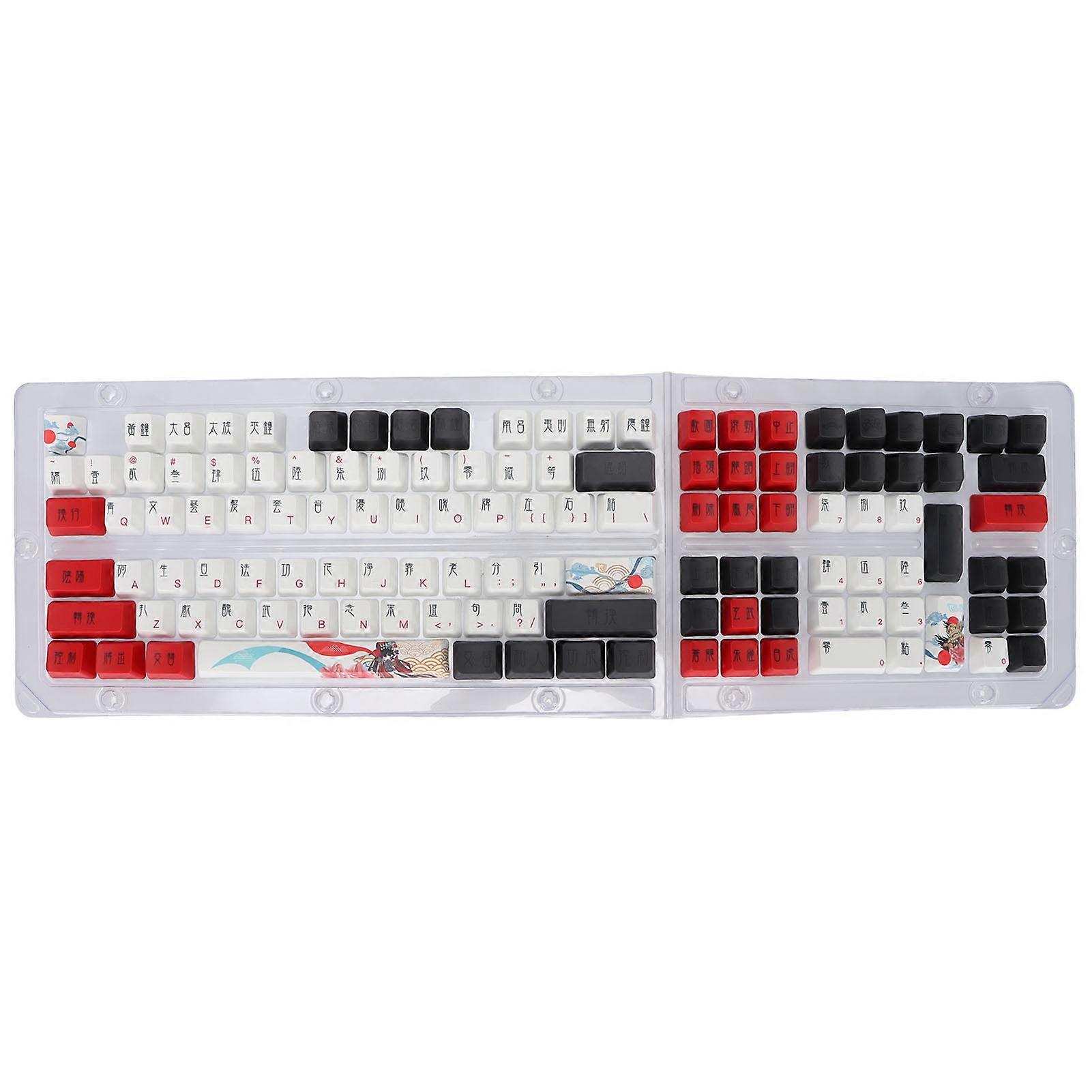 123 Pcs PBT Keycap OEM Height Ergonomic Design Easy to Replace Wearable Color Lasting Replacement Keycaps for 61 72 Keys