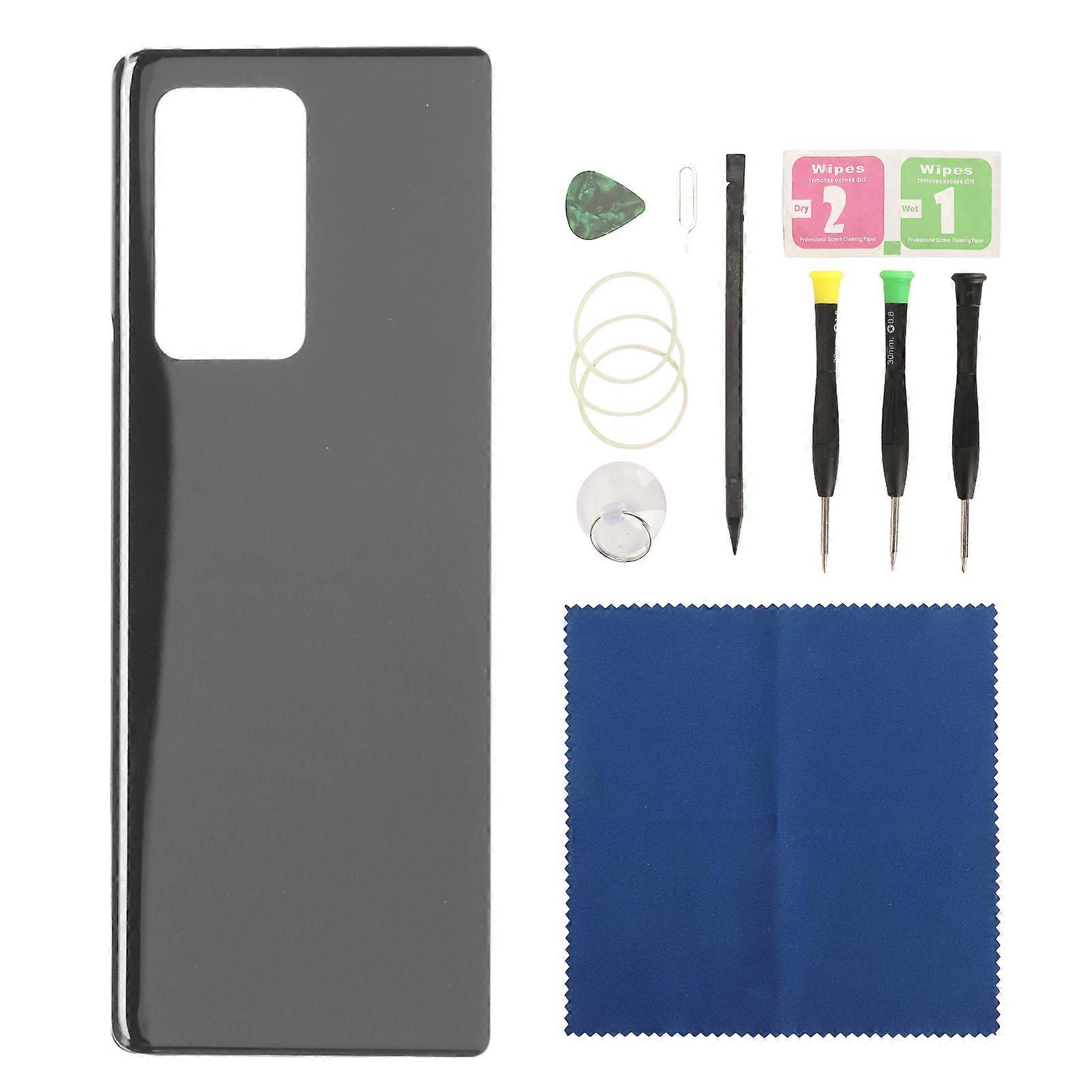Back Glass Replacement Phone Rear Housing Door with Pre Installed Tape for Galaxy Z Fold 2 SM F916 5G Black