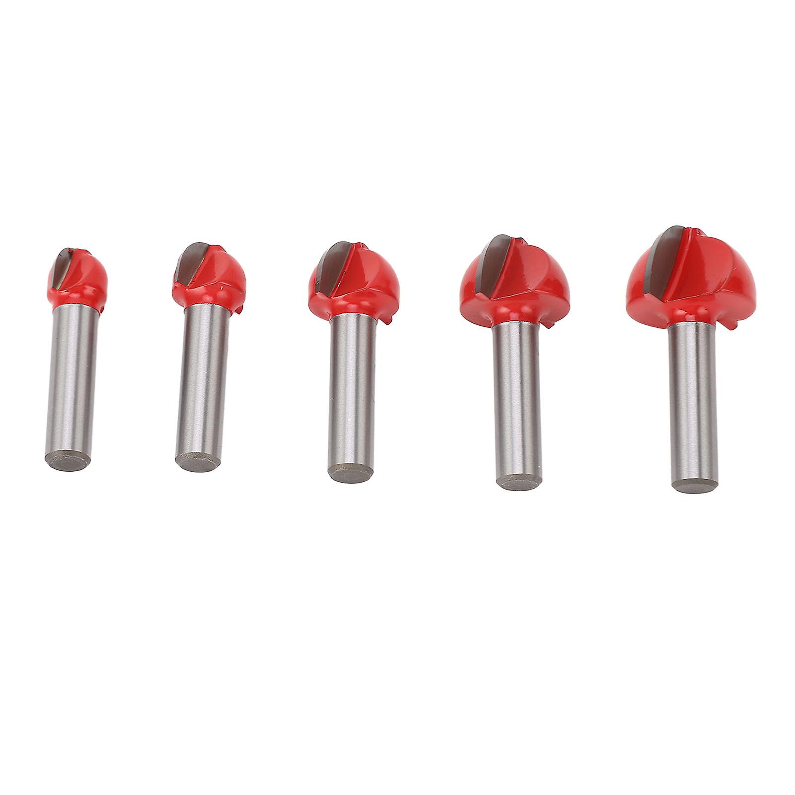 5 Pcs Round Nose Router Bit 8mm Shank Carbide High Hardness Core Box Router Bit for Woodworking 