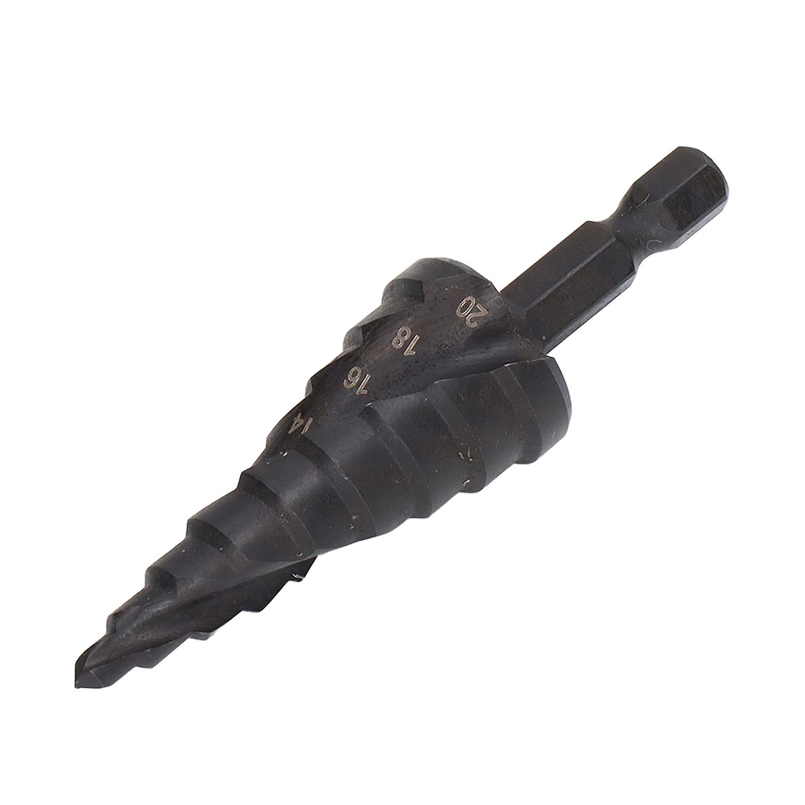 Spiral Groove Step Drill Bit, Metal, Hex Shank