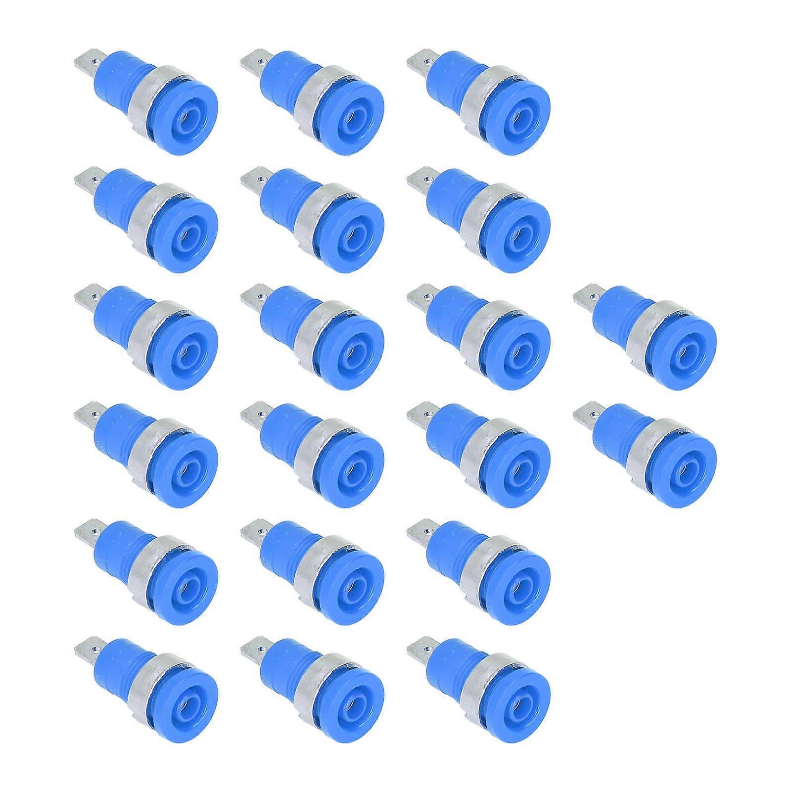 20Pcs Banana Socket 4mm Strong Connectivity Corrosion Resistance Good Performance Electrical Test AccessoriesBlue