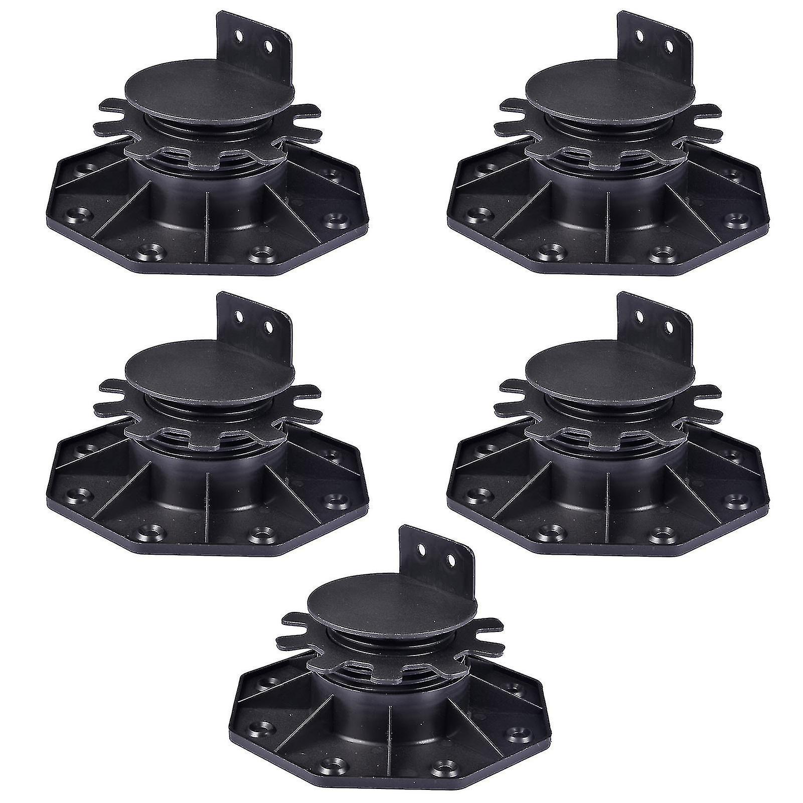 Set Of 5 Decking - Height Adjustable From 30 To 60 Mm - Plastic - For Decking Boards, Substructures And Decking Panels