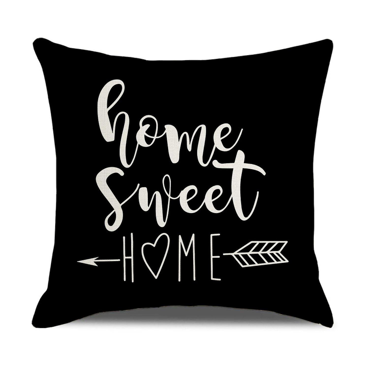 Pillow Cover Exquisite Removable Flax Geometric Pattern Cushion Case for Office