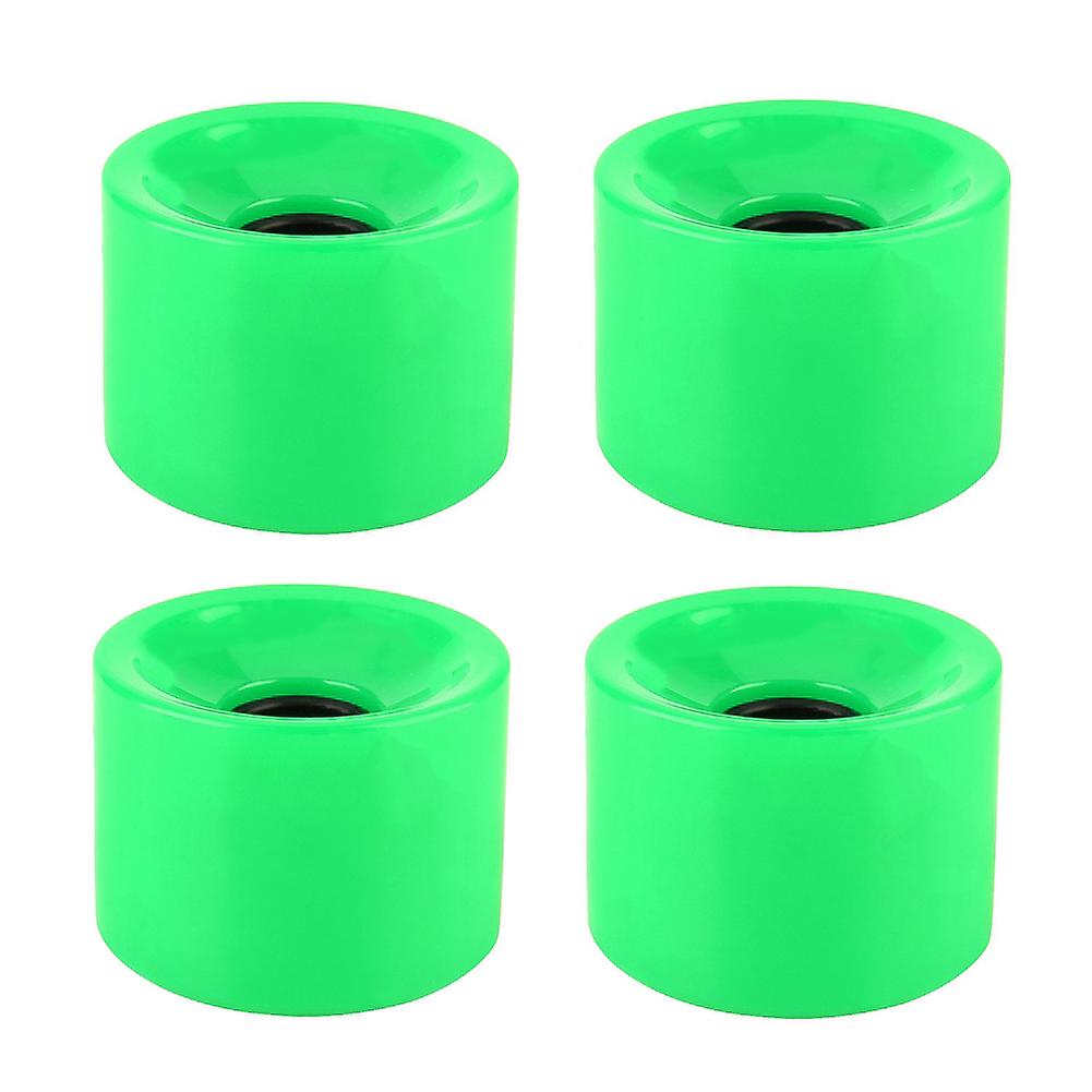 BuyWeek Skateboard Wheels, 4Pcs Longboard Wheels PU Cruiser Wheels for Skateboarders (70 * 51mm) (Green)