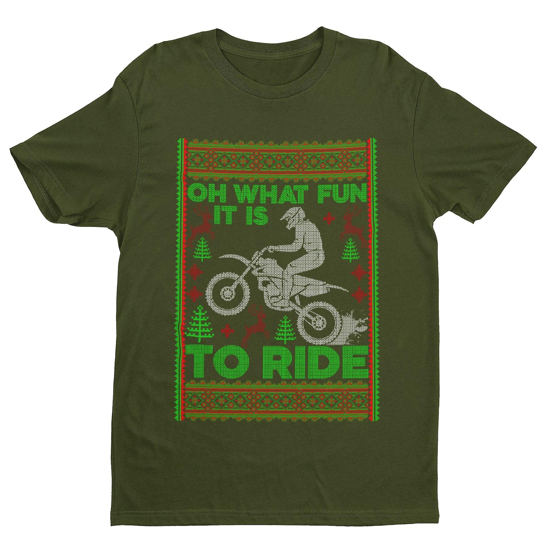 Biker Christmas Gift Motorbike T Shirt Oh What Fun It Is To Ride Jumper Style