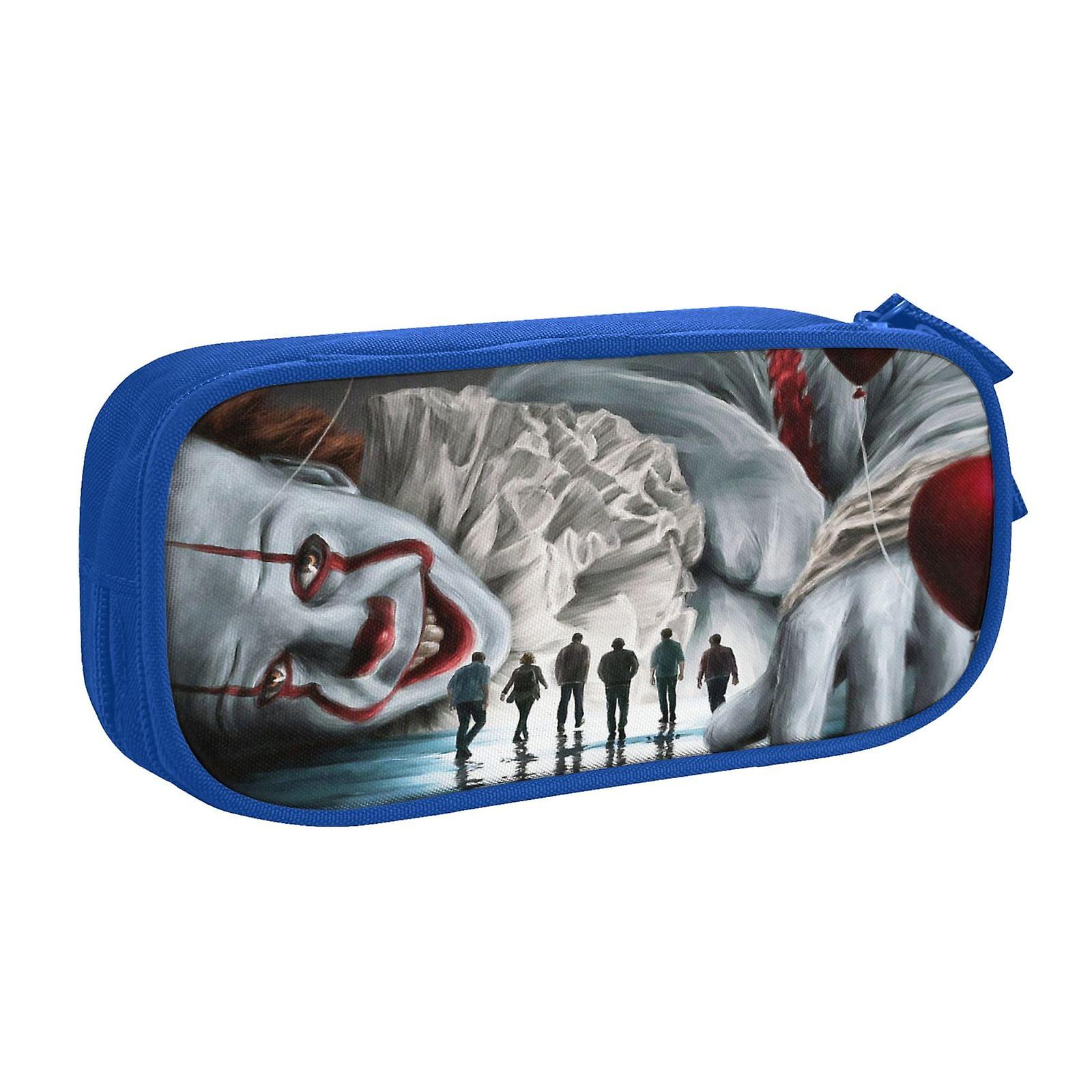 ジッパー付きペニーワイズペンケース、大容量ペンポーチ、大容量収納バッグ、耐久性のあるペンボックス、子供のための新学期用品、ティーン、学生、男の子、女の子