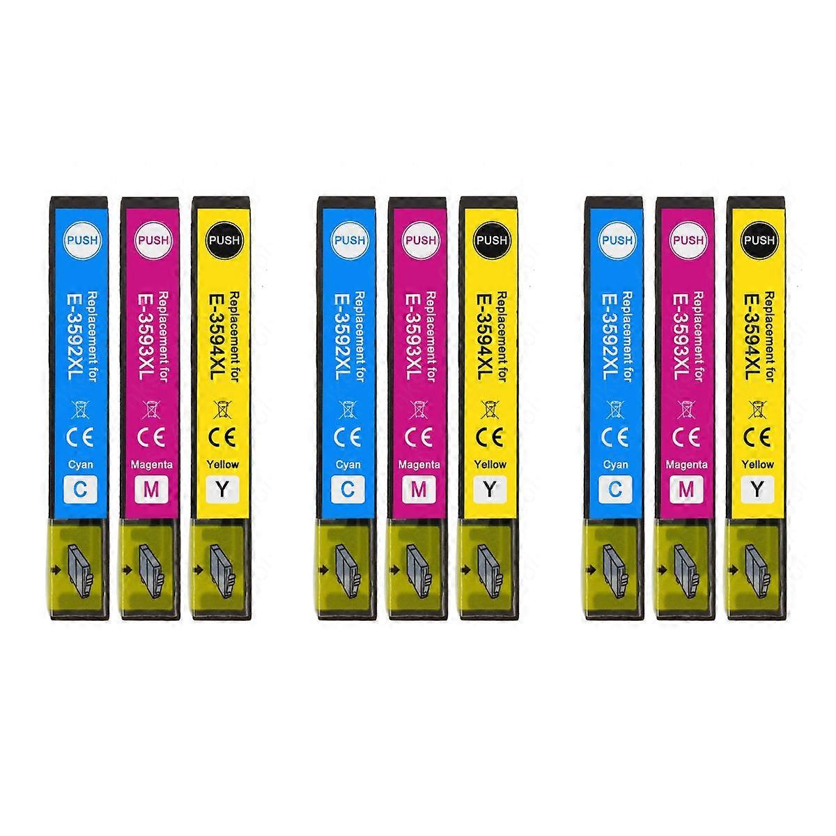 3 Set of 3 Ink Cartridges to replace Epson T3596 (35XL Series) C/M/Y Compatible/non-OEM from Go Inks (9 Inks)