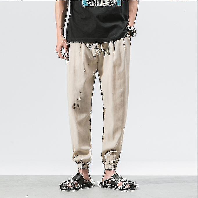 Harem PantsPants,men Linen Drop Crotch Wide Leg Baggy Pants