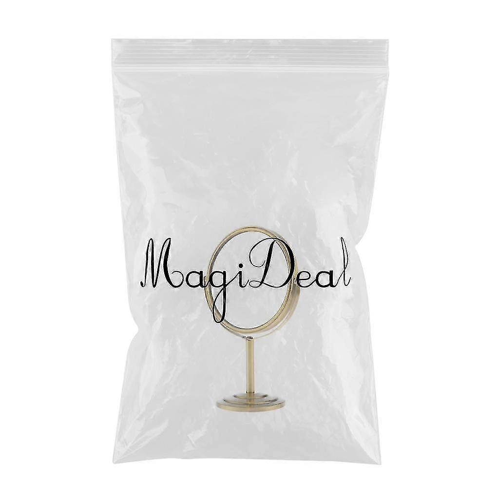 hg 4x 6" Two Sided Magnifying Table Mirror Round Rotary Desk Mirror Vanity Makeup