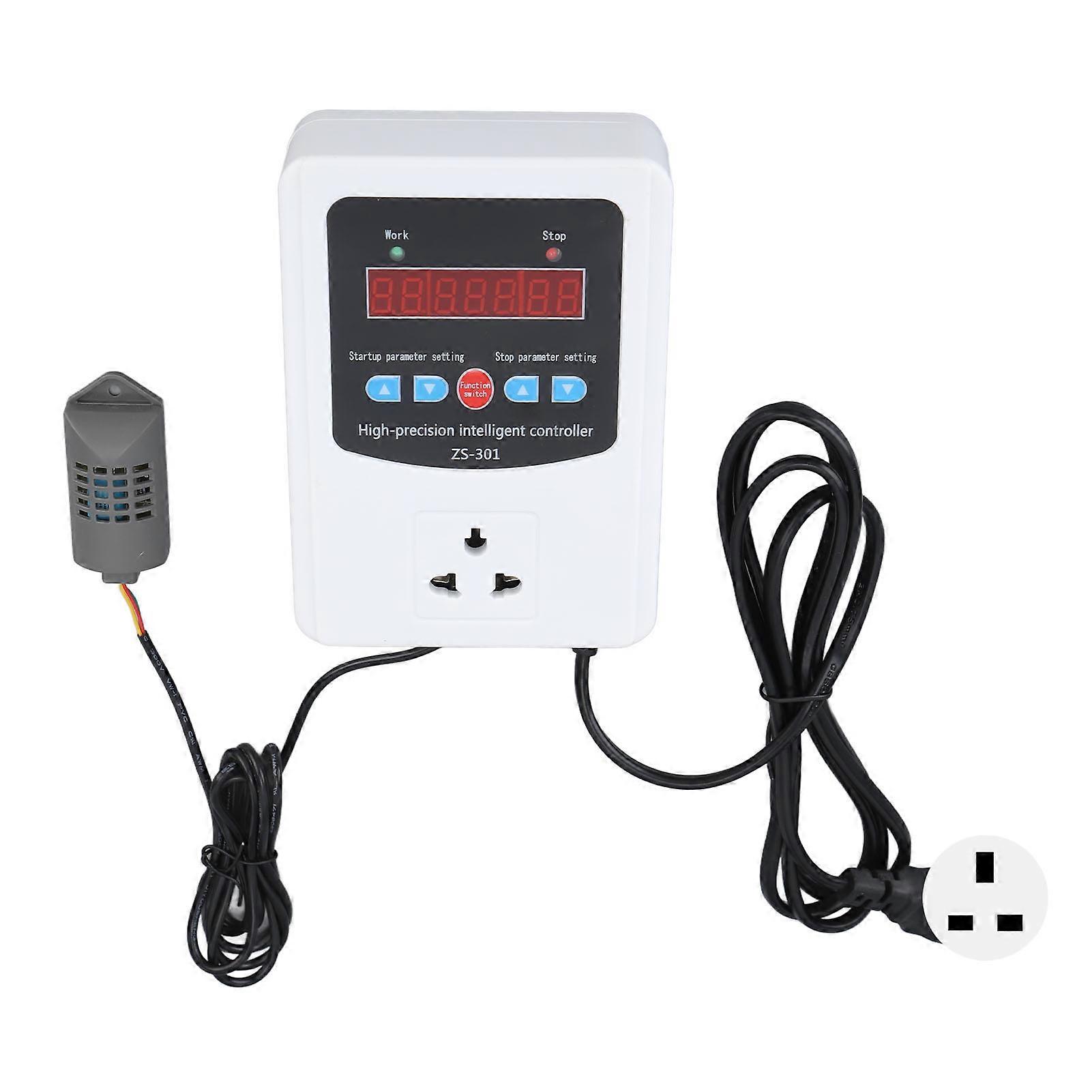 1500W Digital Humidity Controller LCD Display Humidistat Plastic Timing Air Humidity Controller for Home Farm Greenhouse UK Standard 220V