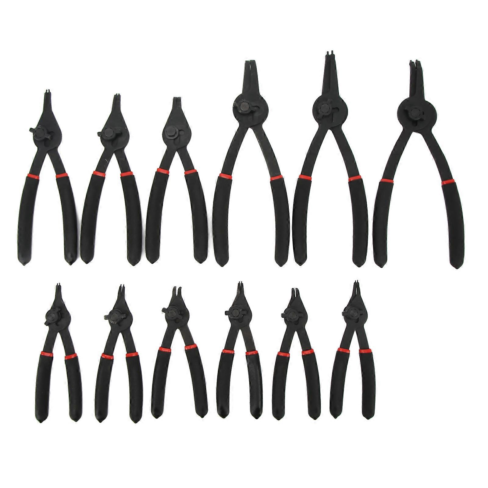 12pcs External Snap Ring Pliers Universal Deep Access Comfortable Handle For Removing And Installing