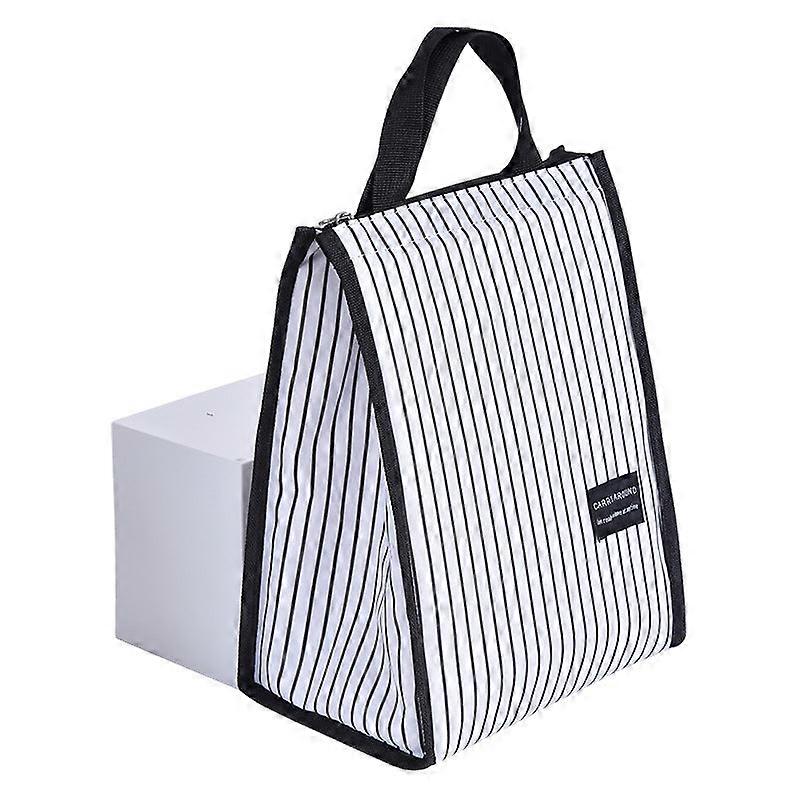 Practical Portable Lunch Bag Striped Simple Portable Cold Preservation