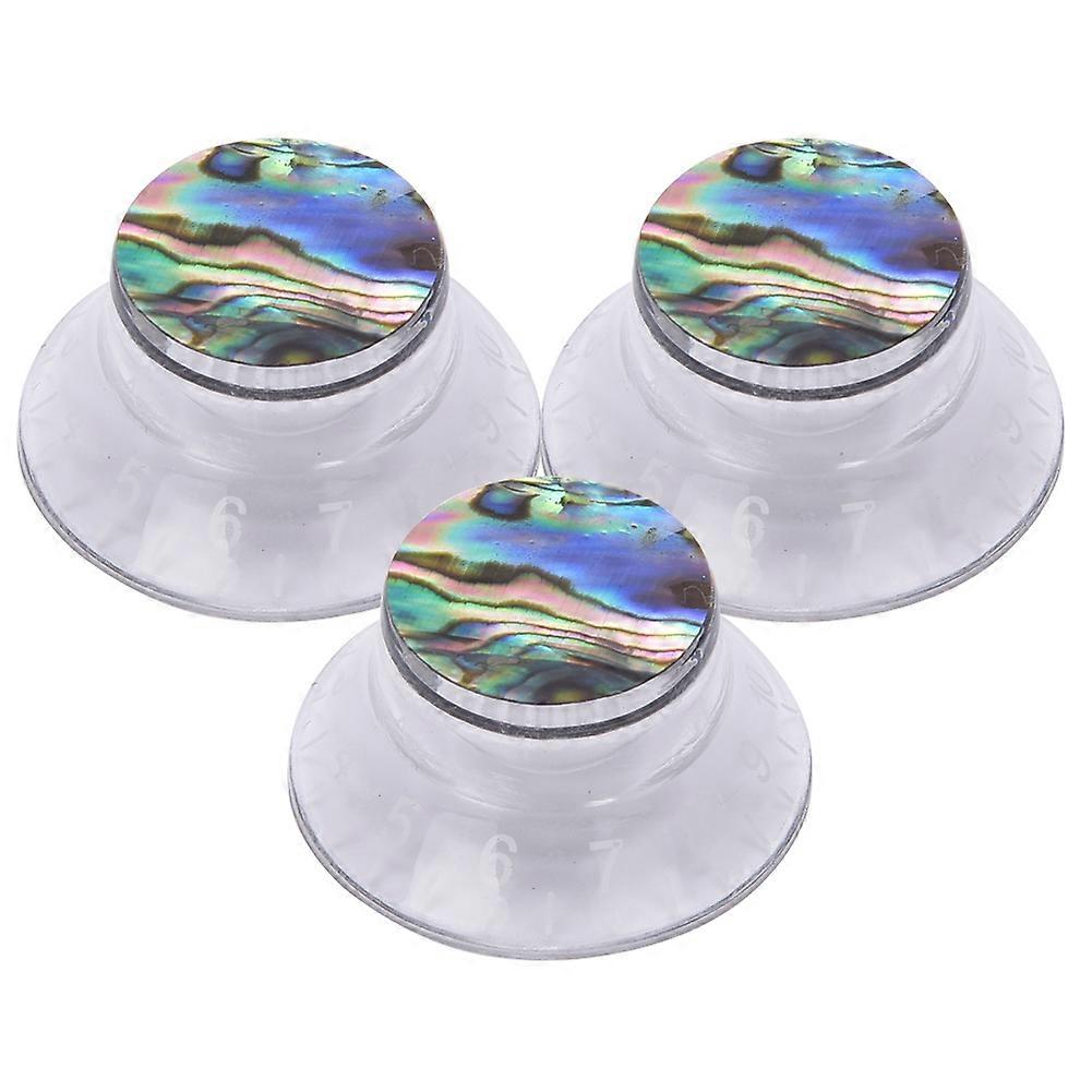 3Pcs Electric Guitar Knobs Transparent Plastic Mosaic Color Shell Musical Instrument Accessories