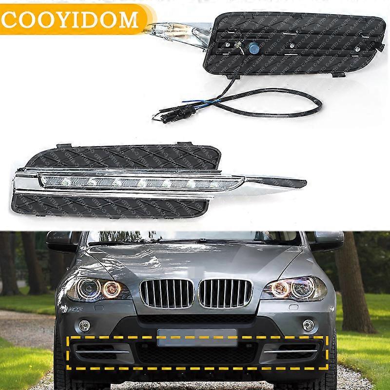 Auto LED Front Stoßstange DRL Nebelscheinwerfer Licht Tagfahrlicht Abdeckung Für BMW X5 E70 2007 2008 2009 2010