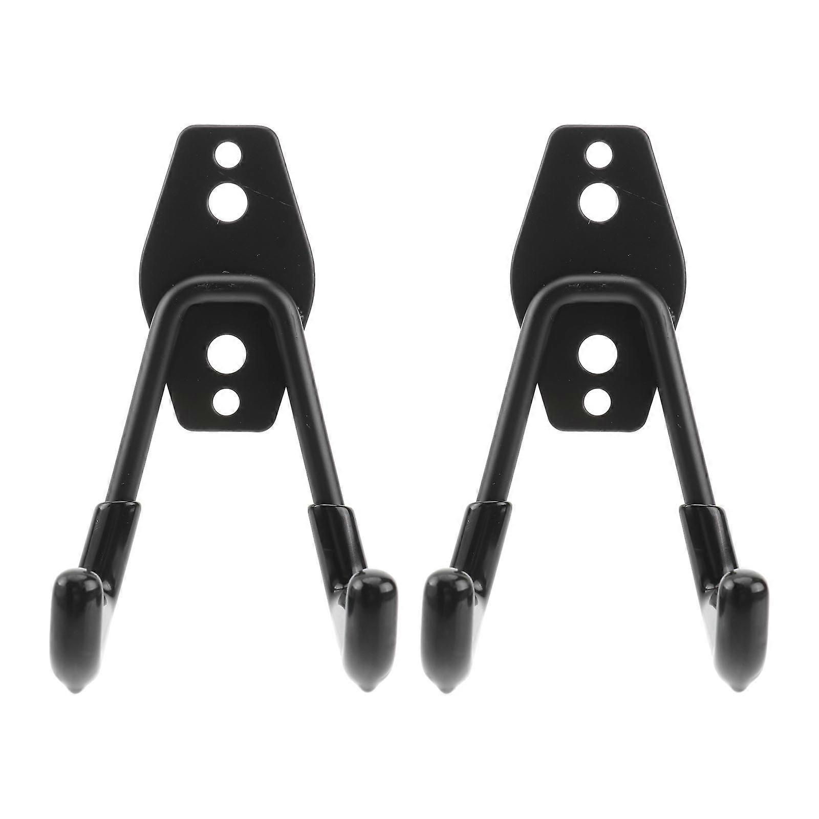2 Pcs Garage Storage Utility Hooks Wall Mount Hanging Hooks Metal U-Hooks Tool Organizer Holder (Black)
