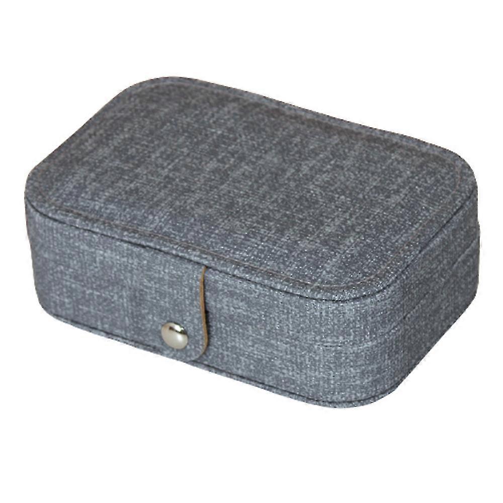 Multilayer Clamshell Jewelry Box Earrings Necklace Storage Box(gray)