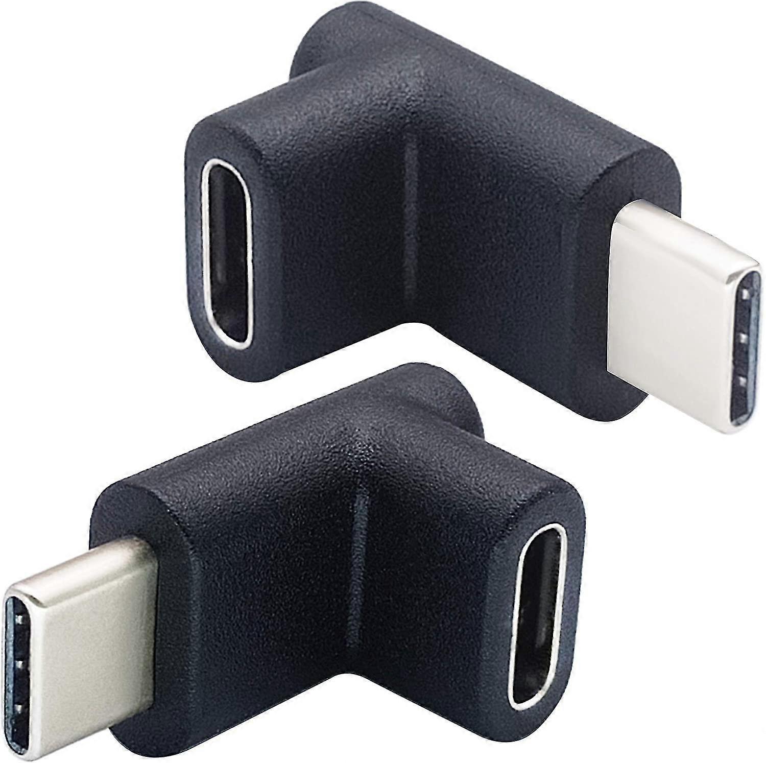 90 degree usb type c adapter 2 up and down usb 3.1 connector 90 degree type c male to female support data charging audio video adapter(2 pack) betterl