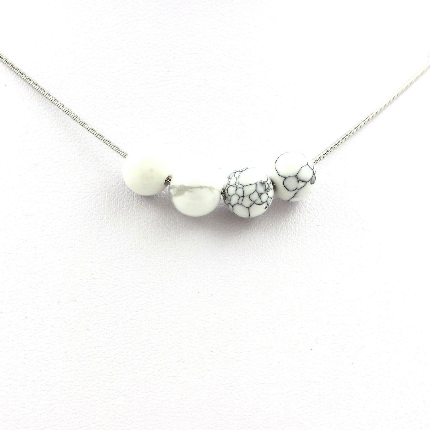 Necklace 4 Howlite beads 8 mm
