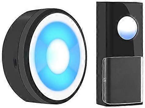 Sonnette sans fil, sonnette étanche IP55 alimentée par USB avec veilleuse, volume à 5 niveaux, carillon de sonnette à 58 portes et flash LED coloré