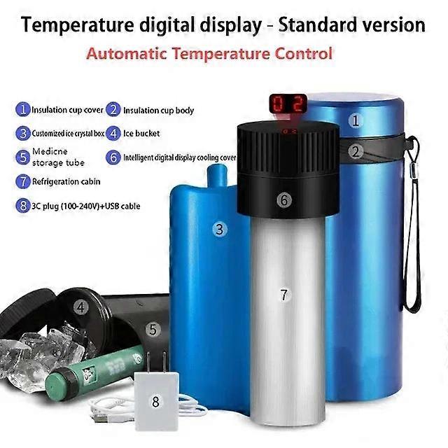900Ml Portable Lcd Insu Refrigerated Cooler Mini Beverage Refrigerator Usb 304 Stainless Steel Vacuum Insulated Cup