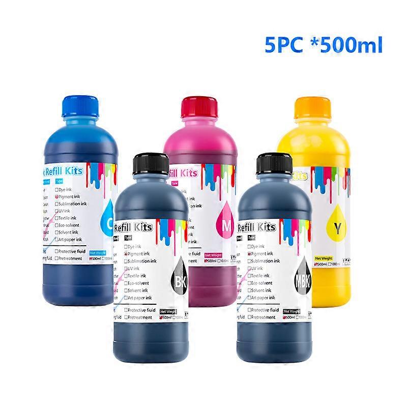 5PC 500ML Pigment Ink for Epson SC T3000 T5000 T7000 T3200 T5200 T7200 T3270 T5270 T7270 T3270D T5270D T7270D T3070 T5070 T7070