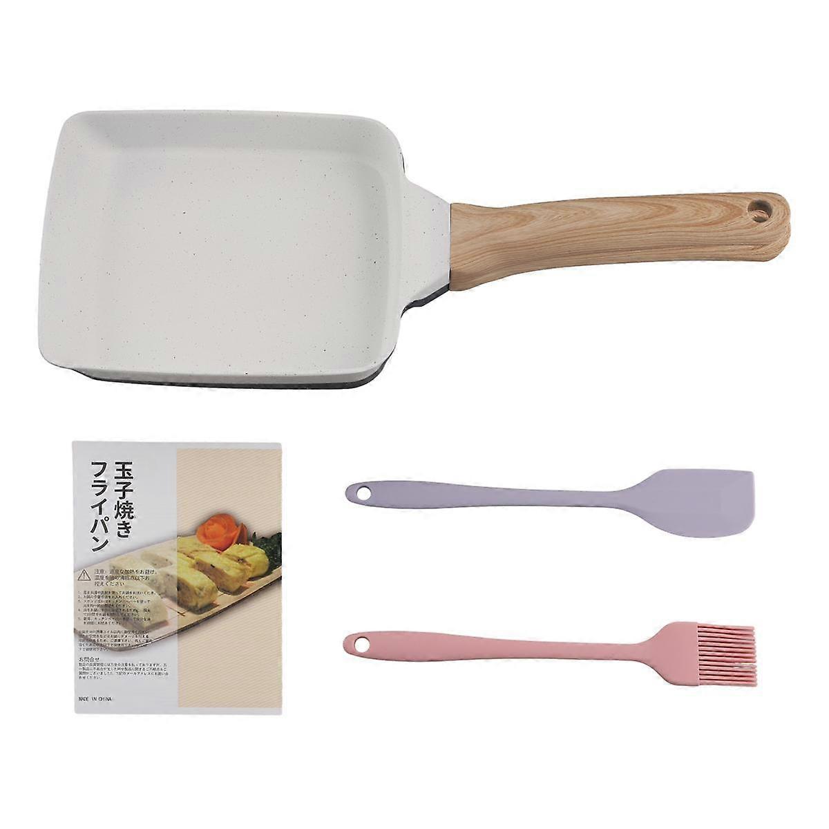 Tamagoyaki Pan Nonstick Japanese Omelette Pan Egg Roll Detachable Anti Scalding Handle for Stove Ki