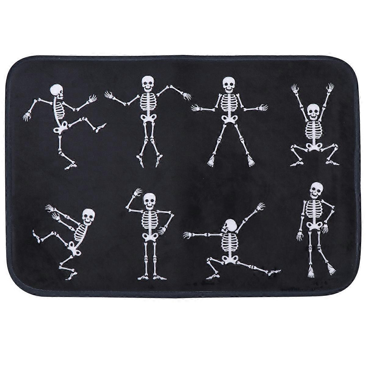 1pc Halloween Skull Pattern Floor Mat Non-slip Printing Floor Mat (As Shown)